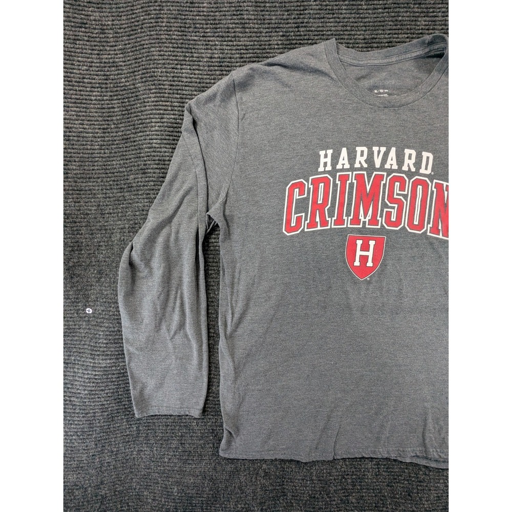 Harvard University Crimson Shirt Mens XL Gray Spellout Long Sleeve Crewneck - Picture 3 of 9